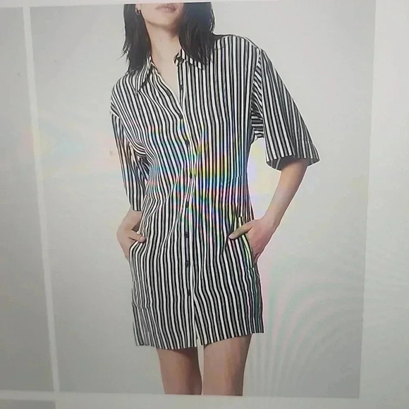 EQUIPMENT ETIENNA STRIPED 100% SILK BUTTON FRONT SIZE M - Picture 2 of 8